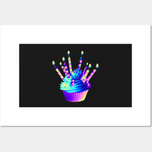 Cupcake with Candles Posters and Art